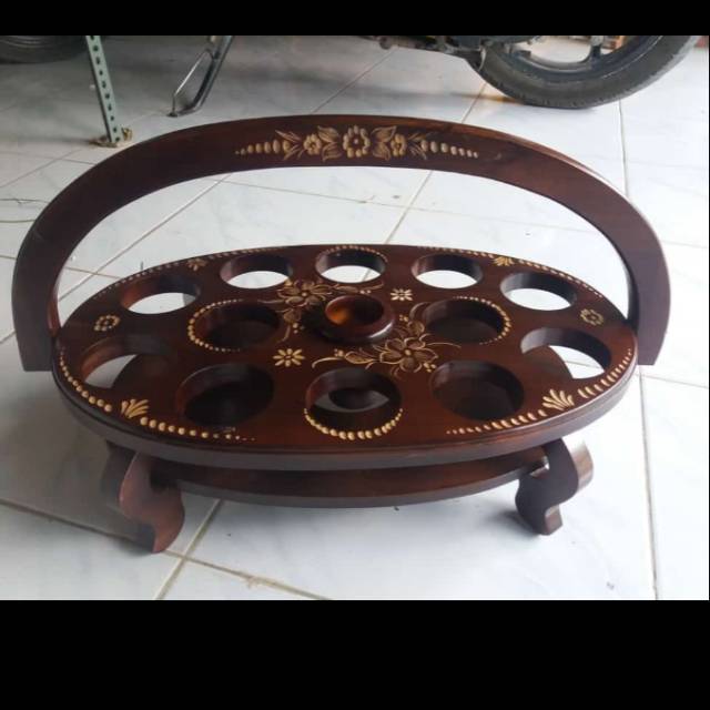 Tempat Aqua gelas model oval jinjing / tempat air mineral gelas