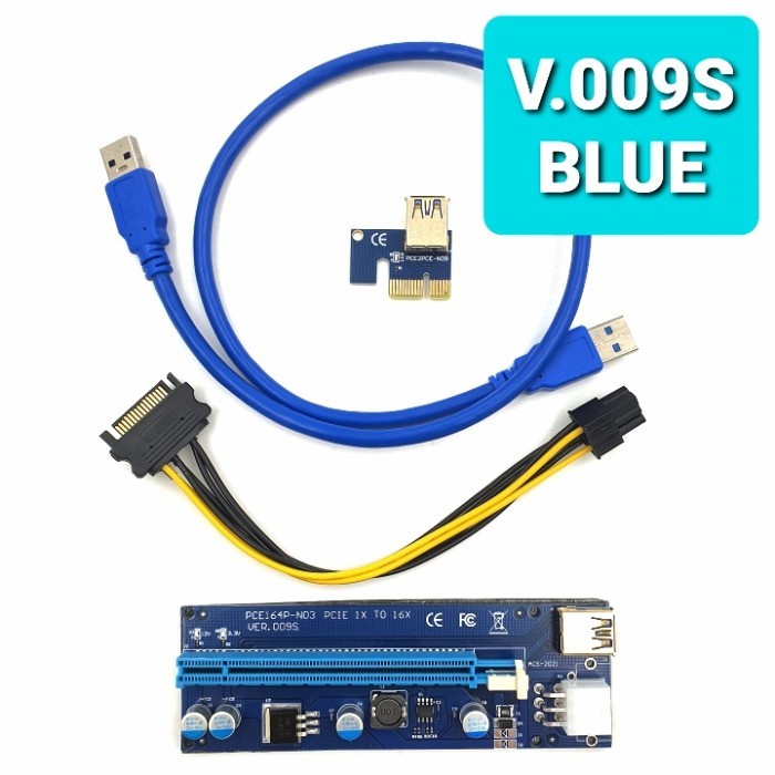 Riser Ver 009S BLUE Mining adapter 1x to 16x