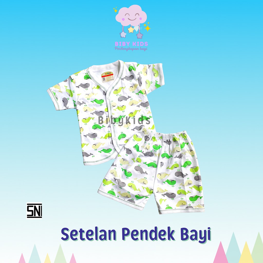 Setelan Pendek Bayi Laki Perempuan Unisex Stelan Baby Newborn Perlengkapan Baju Bayi Baru Lahir