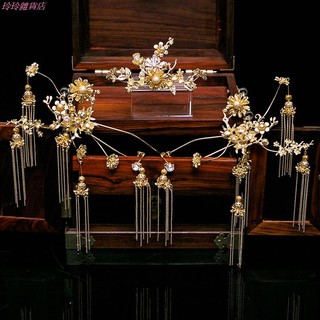 Hiasan Kepala Gaya Cina Warna Emas Untuk Kostum Pengantin Hiasan Kepala Gaya Cina Warna Emas Untuk Kostum Pengantin
