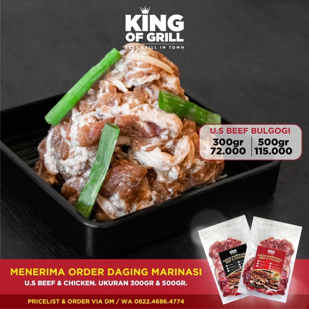 King Of Grill Beef Slice Marinated Daging Slice Shortpalte Marinasi Bumbu Bulgogi 500gr Frozen Food Shopee Indonesia