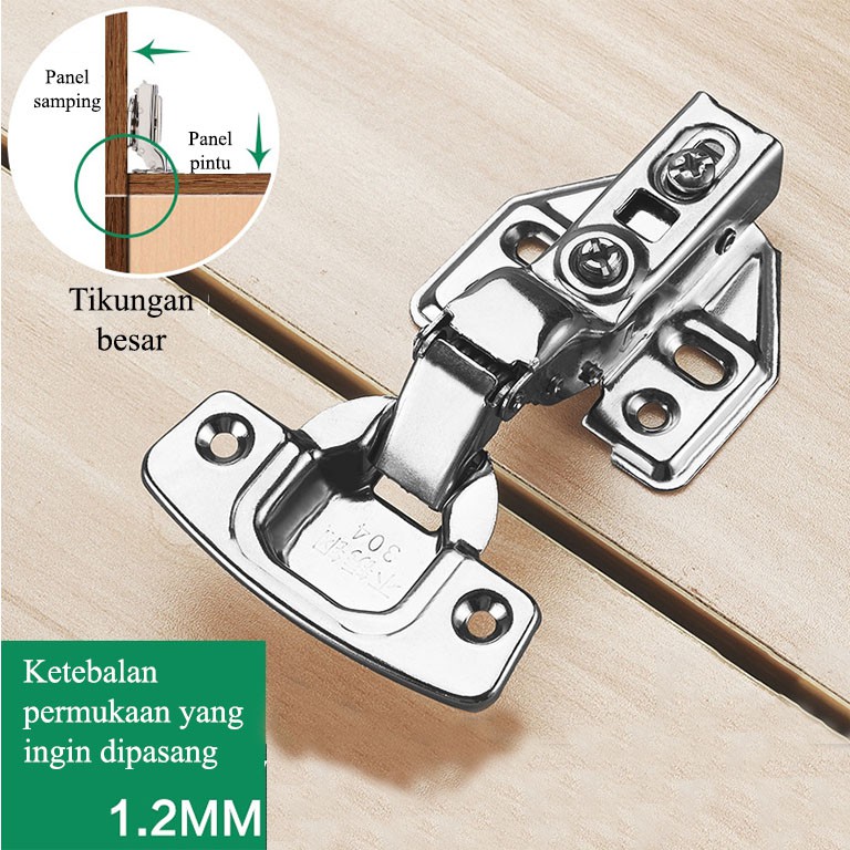 Engsel Sendok Slow Motion Felterre Engsel Soft Closing Hinge Pintu Lemari Model Bengkok dan Lurus