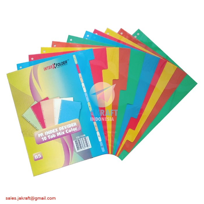 

Index Divider Binder B5 isi 10 Tabs 26 Lubang Rings INTERX FOLDER