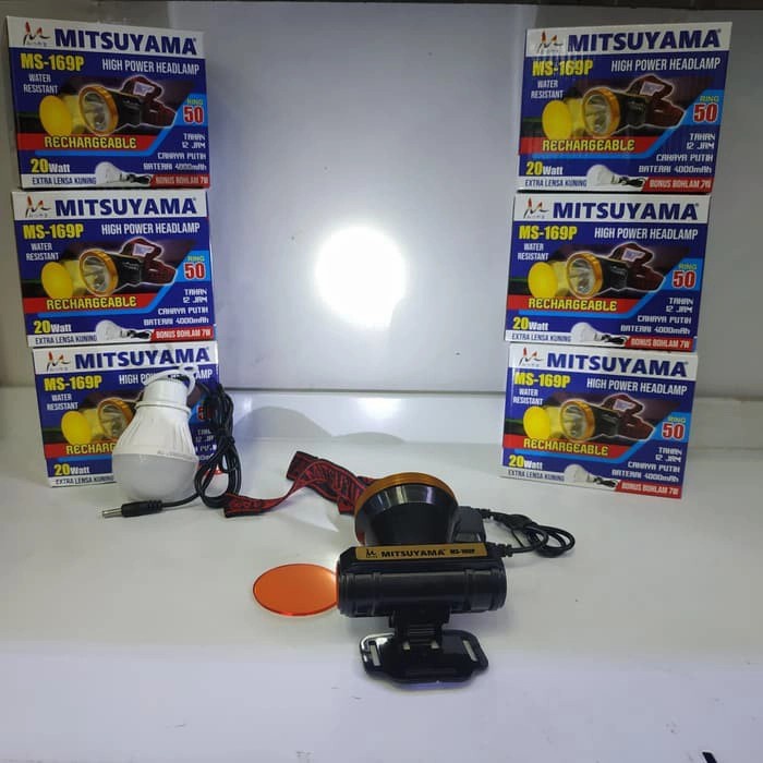 COD Senter Kepala 20Watt MS-169P Mitsuyama Rechargeable Ring 50