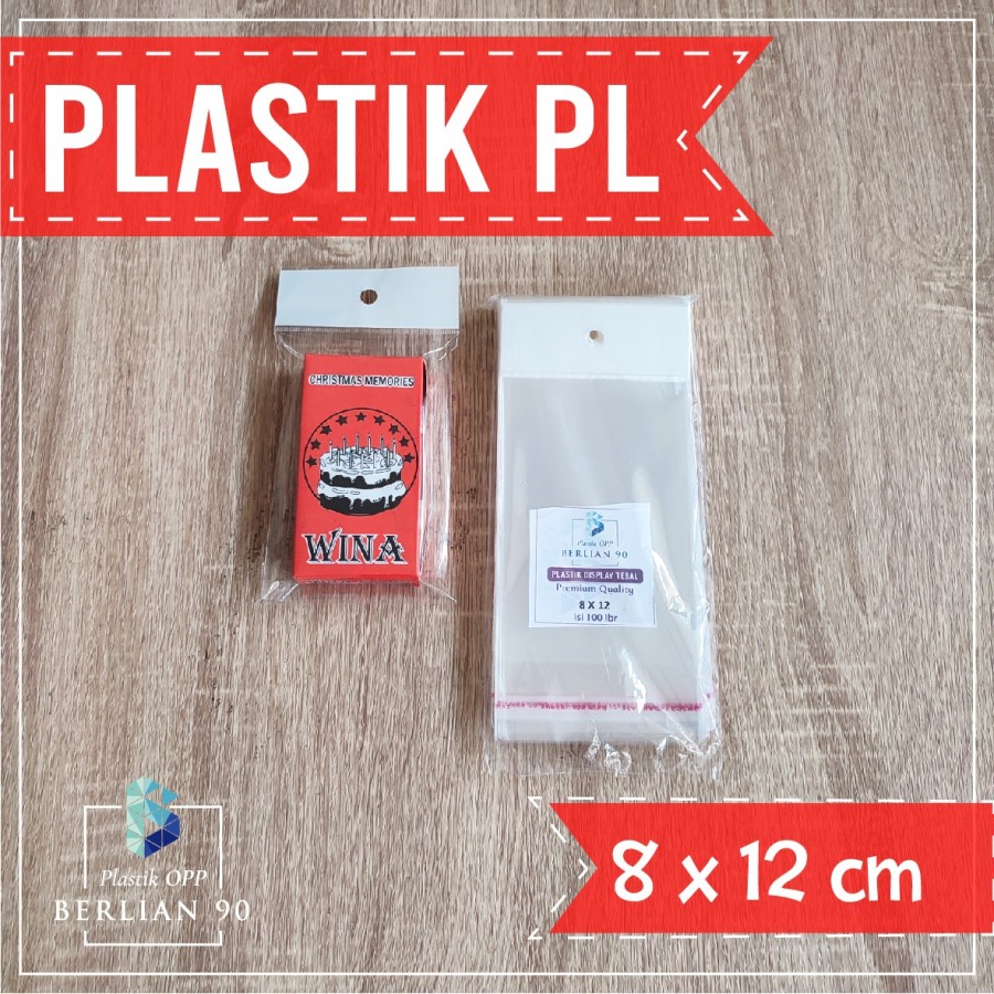 

8x12 cm Plastik Display Plastik Opp Lubang Plastik Aksesoris 30 Micron