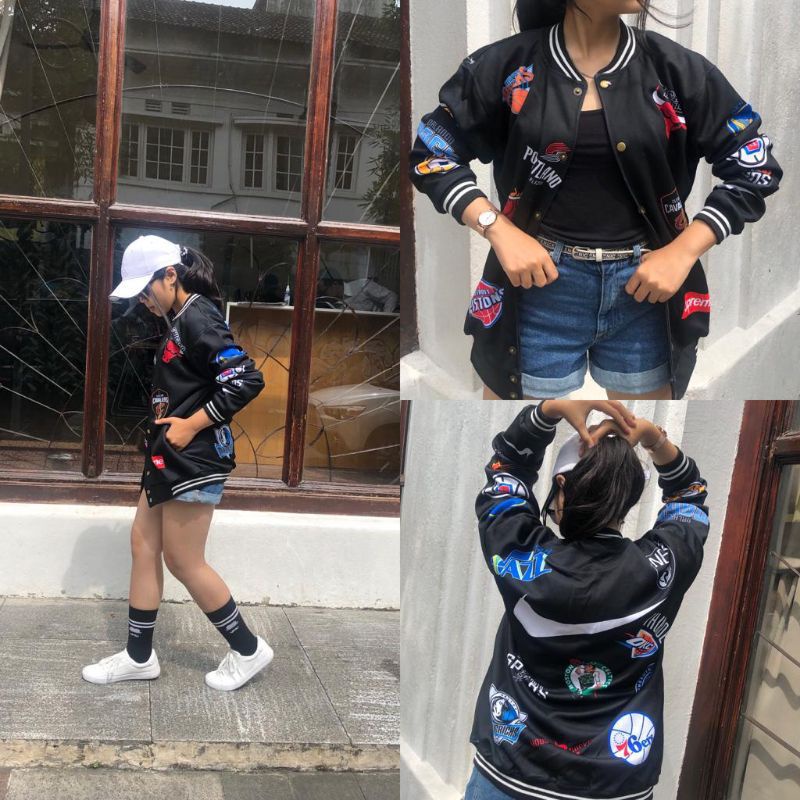 Varsity Everyone MLB & NBA Jacket Baseball Pria Wanita Size L XL