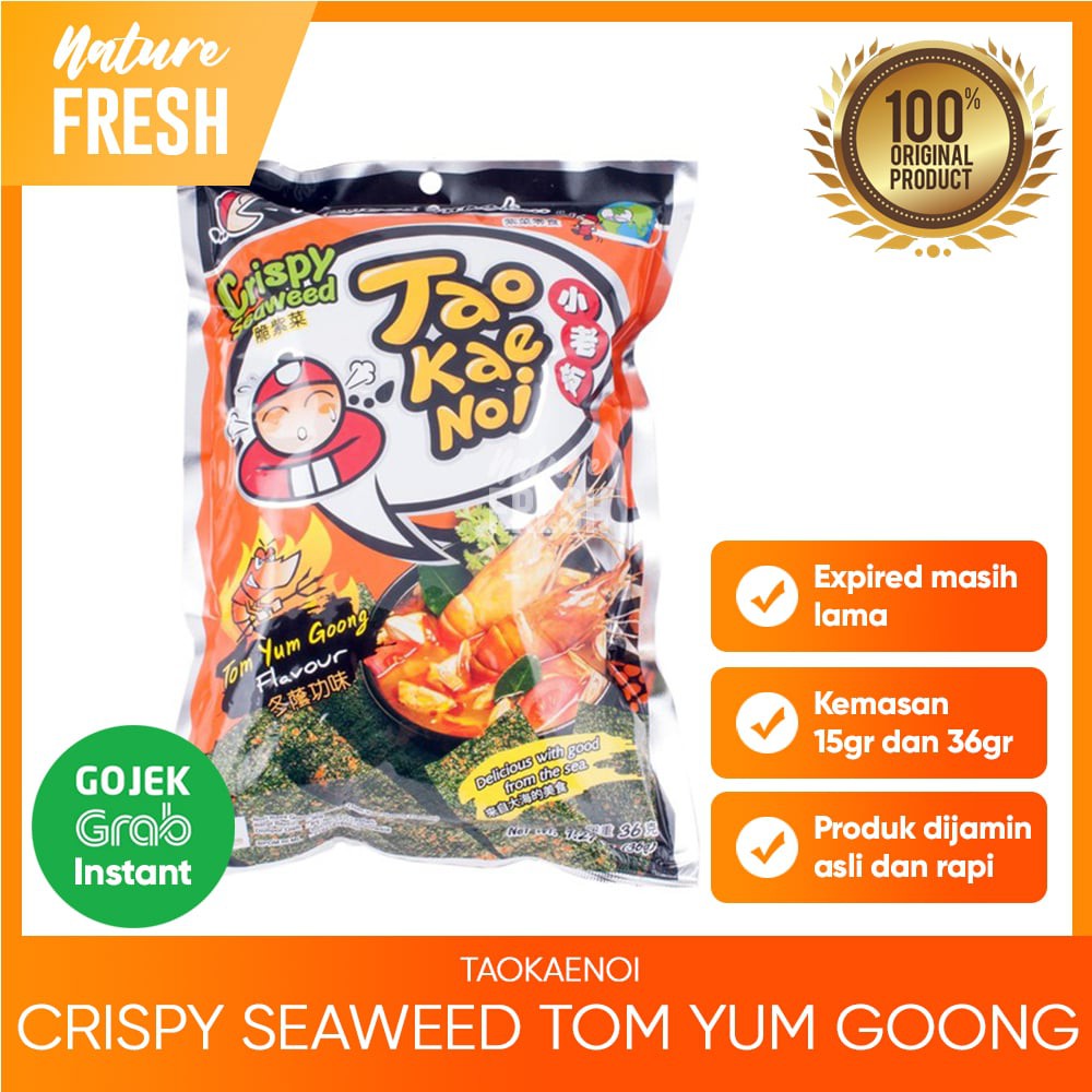 Tao Kae Noi Crispy Seaweed Original HotSpicy TomYum Seafood Japanese Sauce -Snack Rumput Laut Krispi