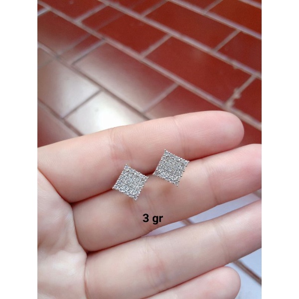 GIWANG PERAK 925 ASLI LAPIS EMAS/GIWANG KOTAK+ULIR/ASLI SILVER/PERHIASAN GIWANG