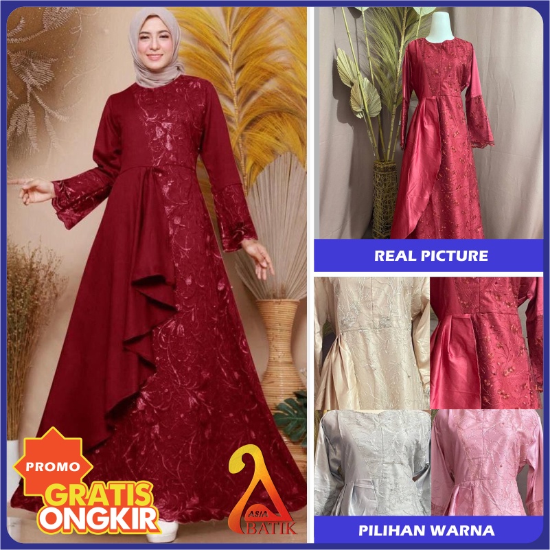 GAMIS MAFAZA SYARI JILBAB 2 LAYER JUMBO SET MURAH BUSUI GAMIS POLOS DRESS ( MAYRA SYAR'I)