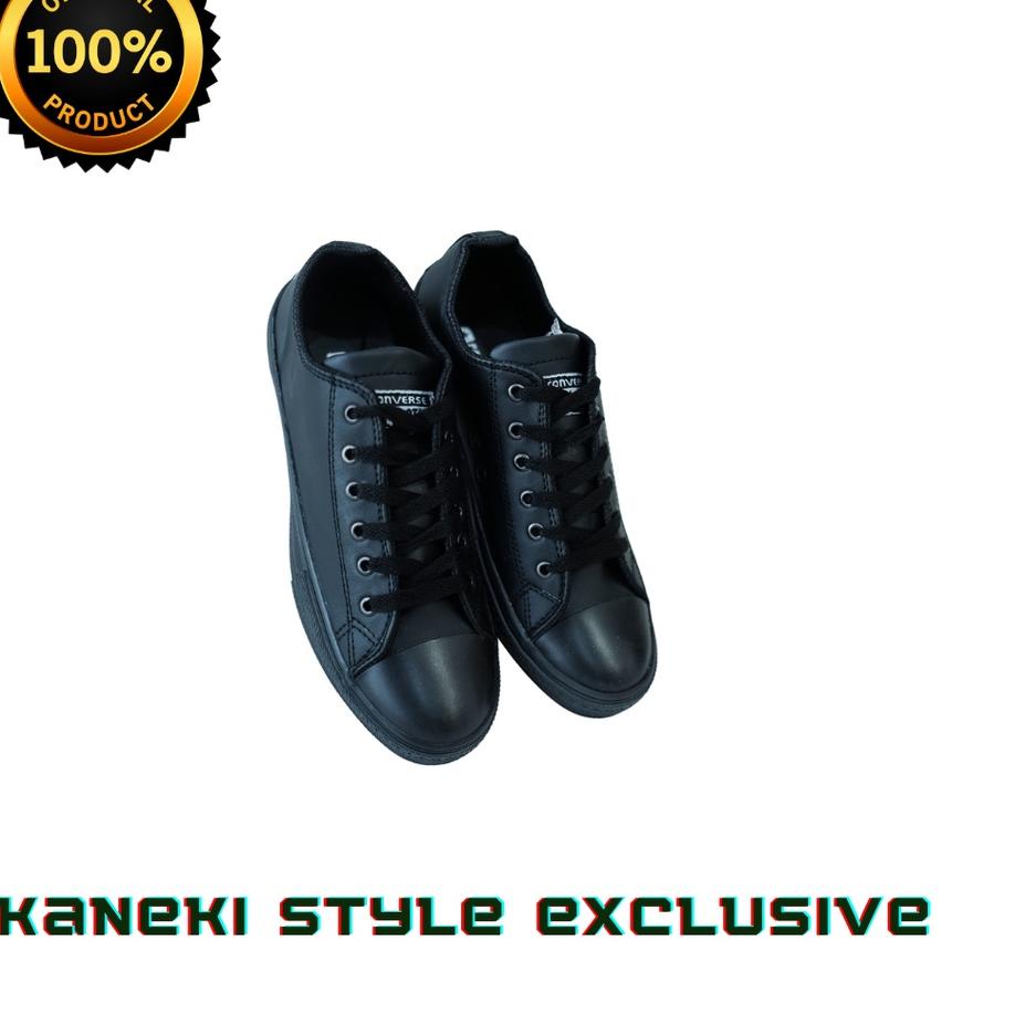((TERMURAH)) SEPATU CONVERSE ALL STAR 70s KULIT HIGH FULL BLACK SNEAKER PRIA (BISA COD) FREE KAOS K