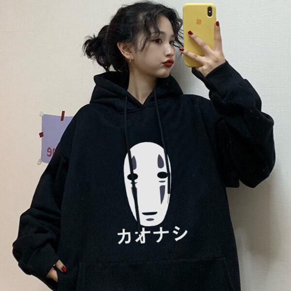 Sweater Hoodie KAONASHI Anime NO FACE SPIRITED Hitam Jumper Pria Wanita Size S M L XL XXL XXXL