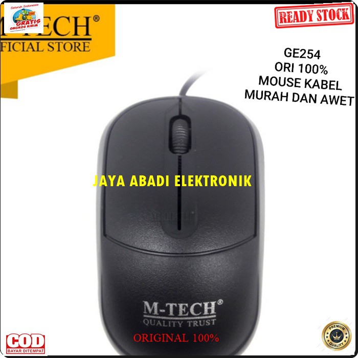 G254 M-TECH MTECH Mouse kabel usb cable optical komputer laptop elektronik control murah awet G254  Kabel 1 meter  Plug &amp; Play USB Size: 10 x 8 x 3 cm  100 gram KELENGKAPAN SESUAI GAMBAR ORIGINAL 100% GARANSI 1 TAHUN melayani GROSIR DAN ECERAN ke selur