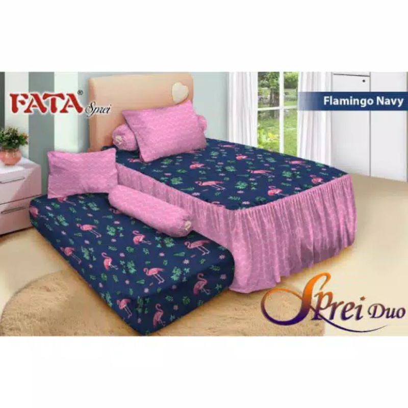 Sprei Duo/Sorong Fata Flamingo Navy 120x200
