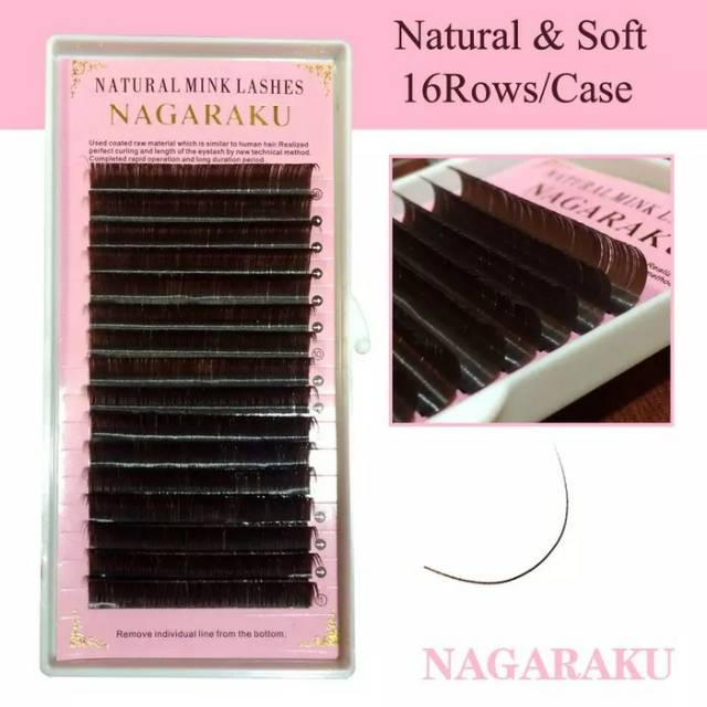 NAGARAKU BROWN PREMIUM LASHES MURAH SINGGLE SIZE EYELASH EXTENSION