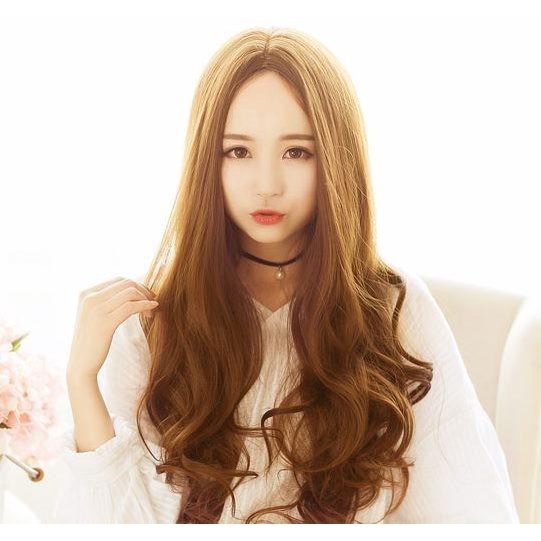 Ho25233/ Wig Rambut Wanita Palsu Panjang Light Coklat Murah