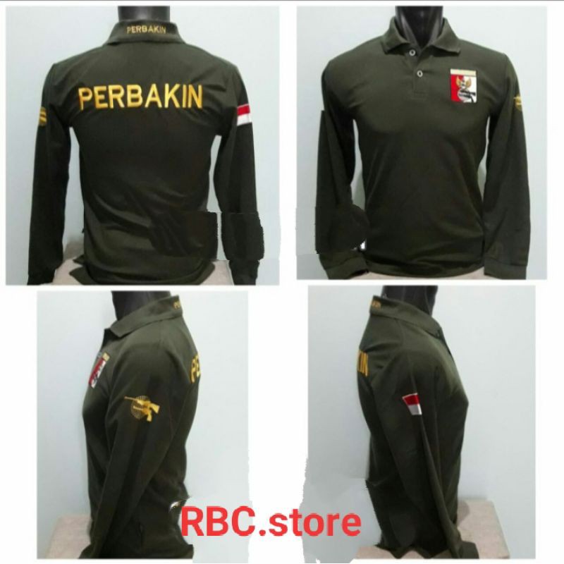 KAOS POLO PERBAKIN HIJAU ARMY PANJANG