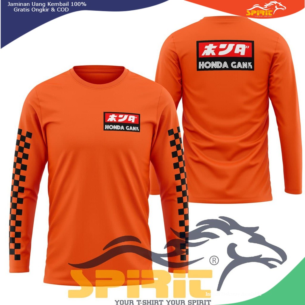 Honda Gank TShirt BAJU KAOS DISTRO Honda Gank LENGAN PANJANG CATTON COMBED 100%Catton