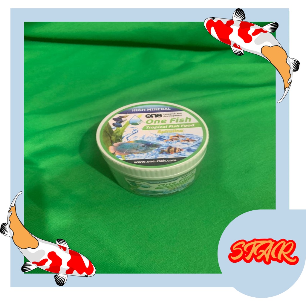 makanan ikan kecil ONE FISH SPIRULINA 80 gr tropical fish