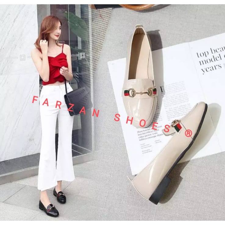 COD VIRAL BEST SELLER FLATSHOES WANITA GLOSSY TERBARU 2022 MWN 01 SERBAHOES