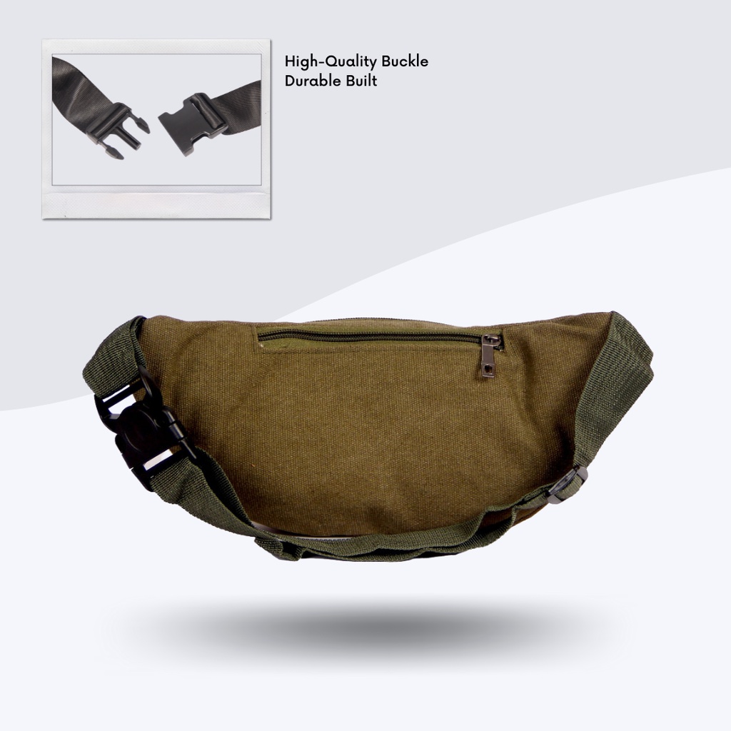 Tas Pinggang Kanvas Polo Hummer Murah Import Waistbag Banyak Kantong