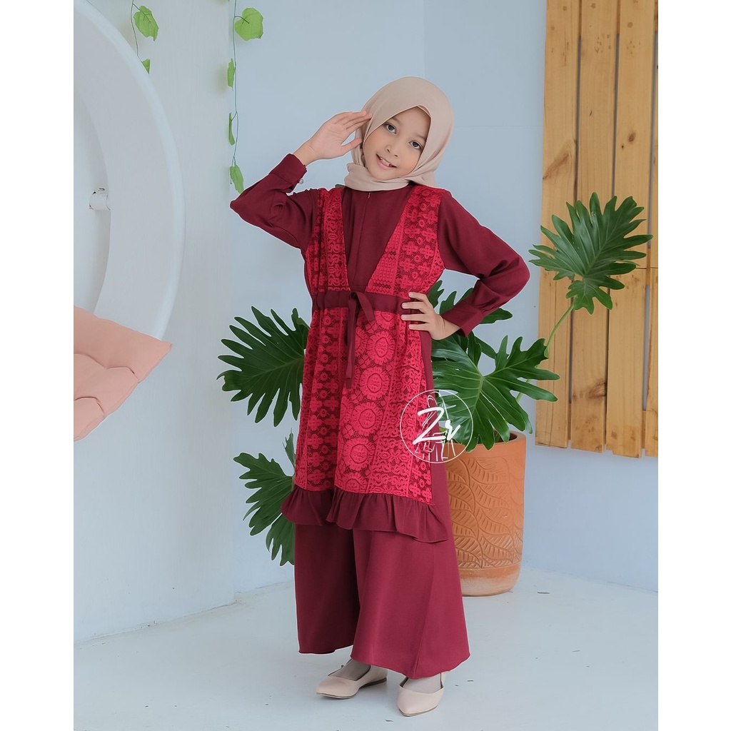 Gamis aleema by zr MOM &amp; KIDS COUPLE kartika Burkat S M L ibu anak ootd kondangan lebaran fashion muslim busana syari wanita gaun hijab pesta murah