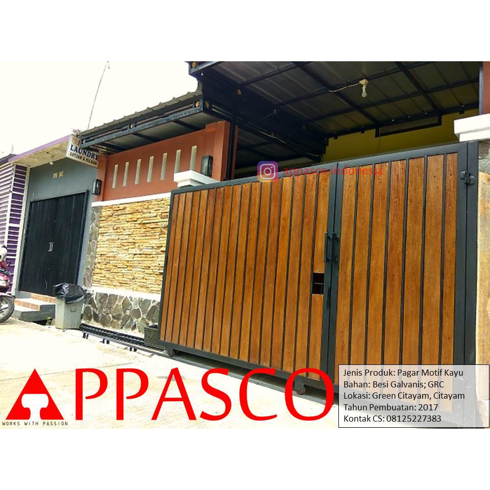 Pagar Minimalis Motif Kayu Grc Di Green Citayam Shopee Indonesia