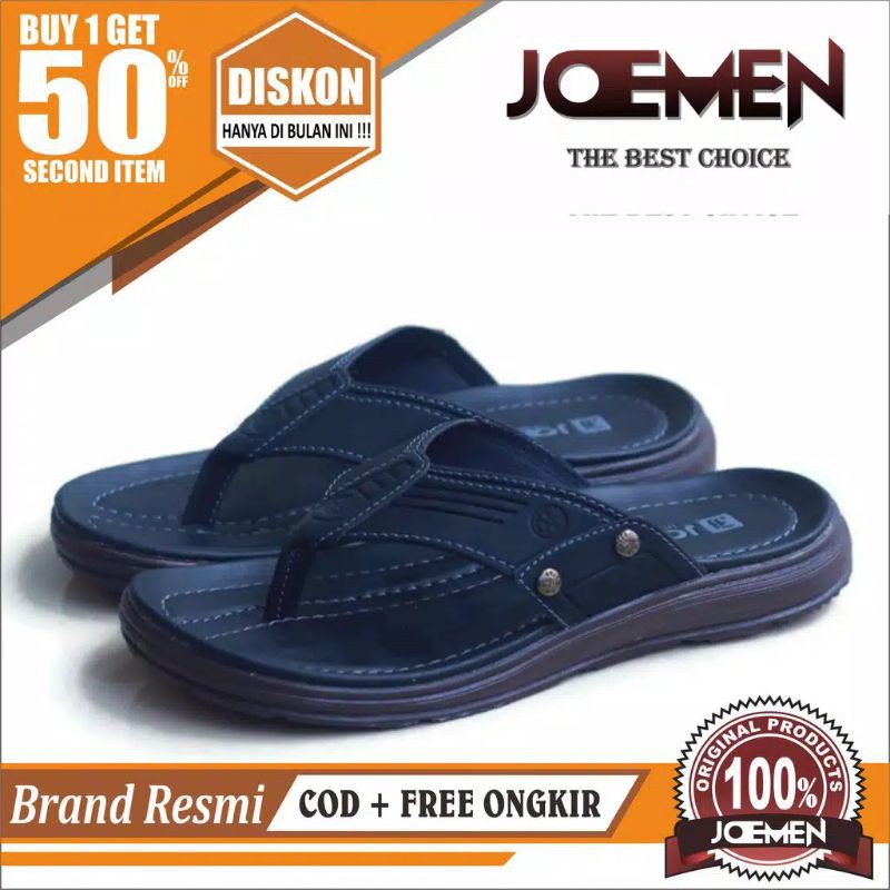 Sandal Japit Pria Kulit Original Joemen Size 39-43(Bayar Ditempat)