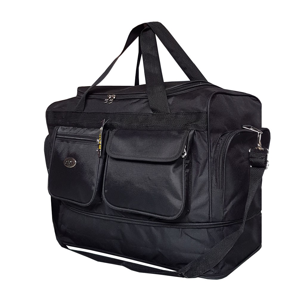 Polo Bast PD EXPANDING - Tas Jumbo EXSTRA Besar Black Tas Pria Tas Wanita Tas Pakaian Tingkat Tas Travel Tas Baju Tas Selempang