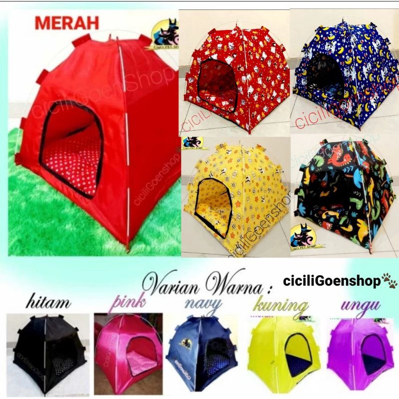 tenda kucing portabel anjing anabul portable kitten puppy viral cantik ready type polos dan motif