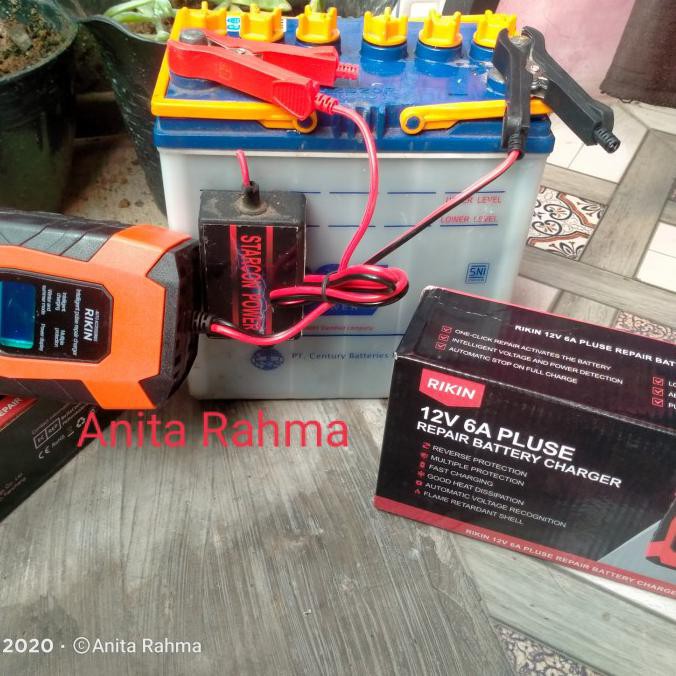 cas setrum aki charger aki mobil motor 6a 12v Venus otomatis