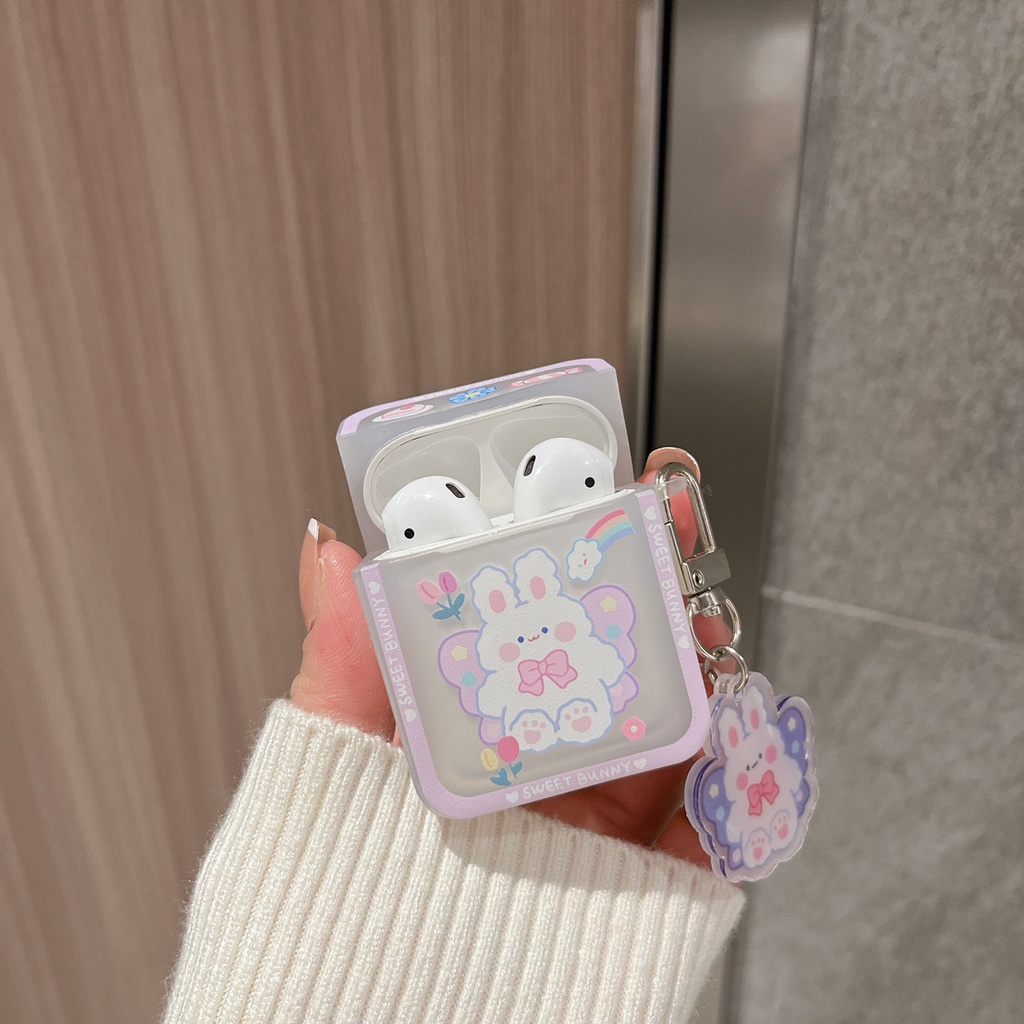 Cute Sweet Butterfly Bunny Kelinci Soft Casing Pelindung Untuk Airpods1 2 3 Pro 2 PRO2 Airpods3 Sarung Silikon