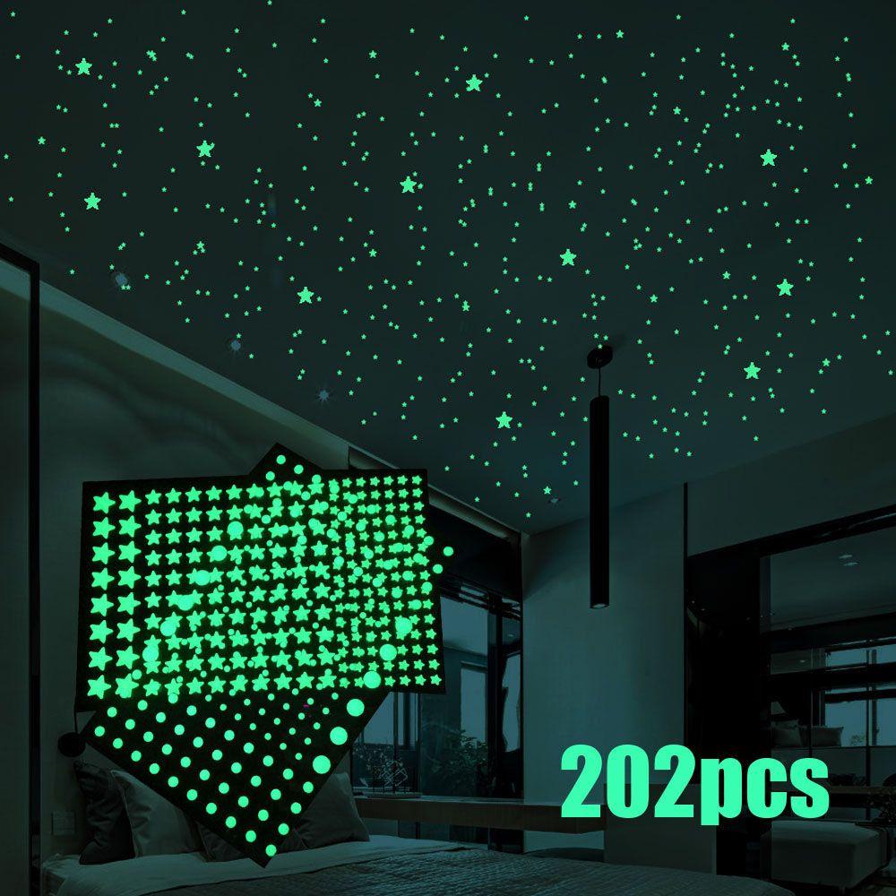 [Elegan] Stiker Dinding Kamar Anak Glow In Dark Stars Dots Fluorescent