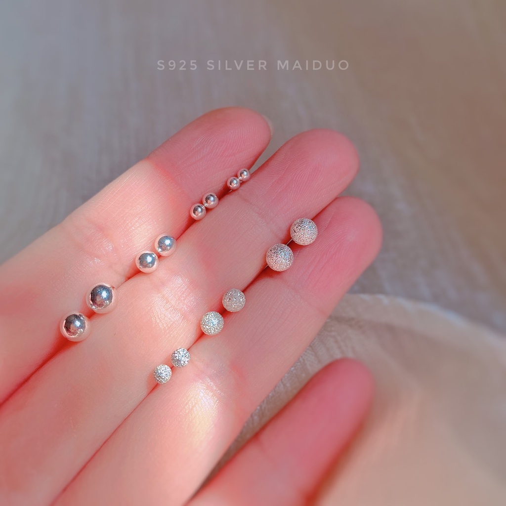 Anting Bentuk Bulat Warna Emas Bahan s925 silver Untuk Wanita