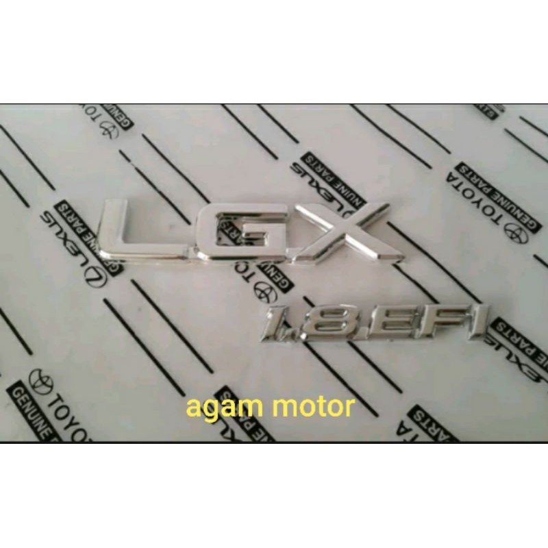 Emblem LGX 1.8 EFI kijang kaspsul CROME
