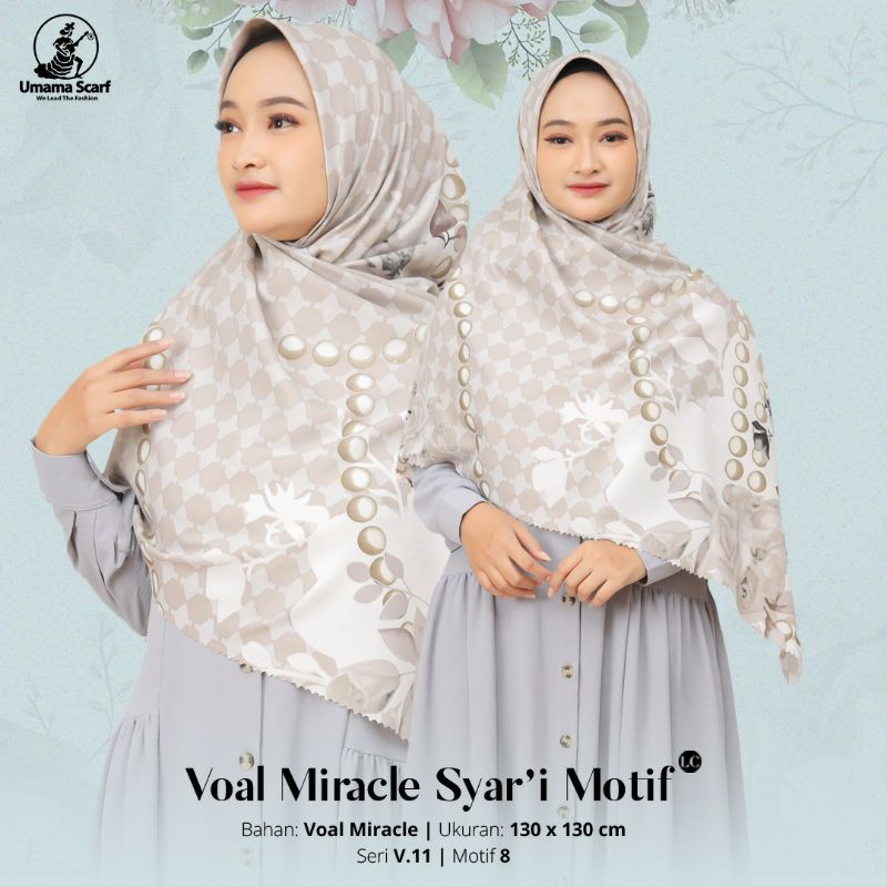 Hijab Kerudung Syar'i Motif lasercut VOAL MIRACLE SYAR'I MOTIF bahan voal By UMAMA SCARF