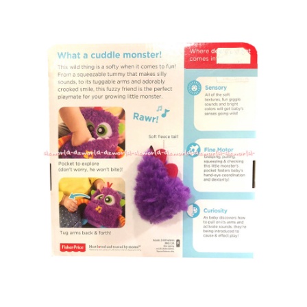 Fisher Price Giggle &amp; Growls Monster Mainan Boneka Bergerak Fisherprice Giggle Ungu Purple