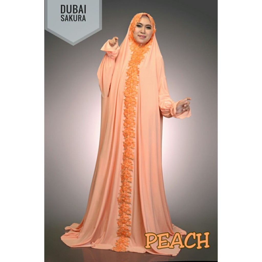 TERBARU MUKENA TERUSAN LANGSUNGAN SUPER JUMBO MUKENAH TERUSAN RENDA PEACH
