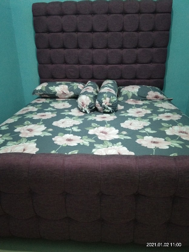 Set Sprei Katun Lokal Motif Terbaru Katun Esra Hanna Pink