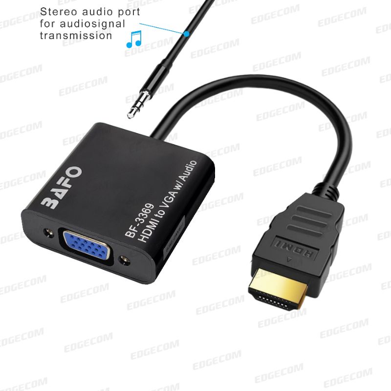 BAFO HDMI TO VGA With AUDIO Cable Adapter BF-3369 ORIGINAL