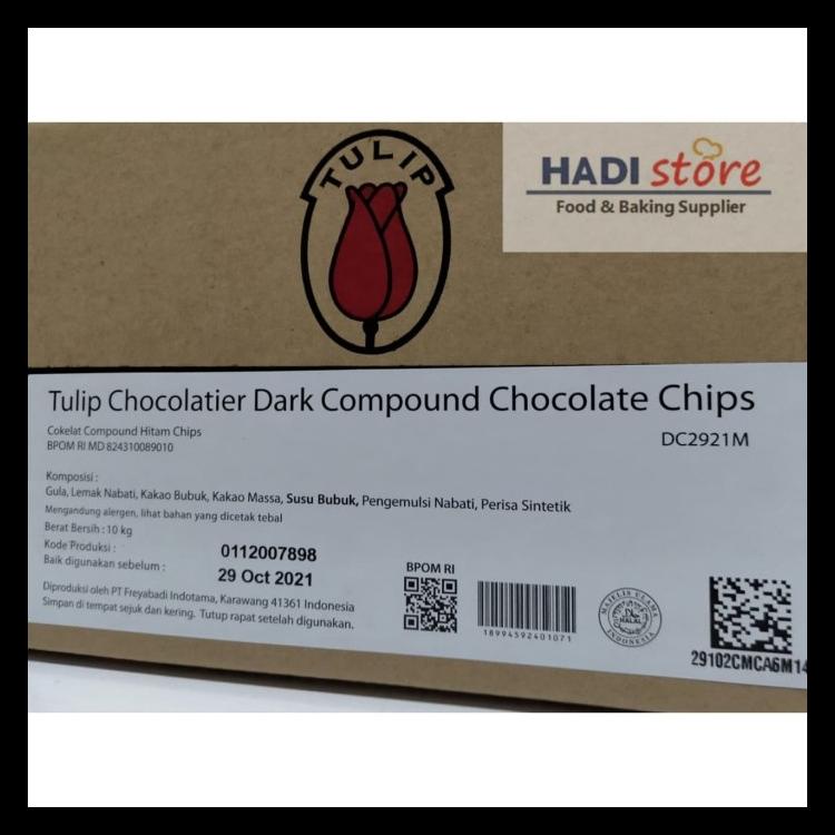 

Tulip Dark Choco Chip 1 Kg (Repack), Coklat Chip Premium