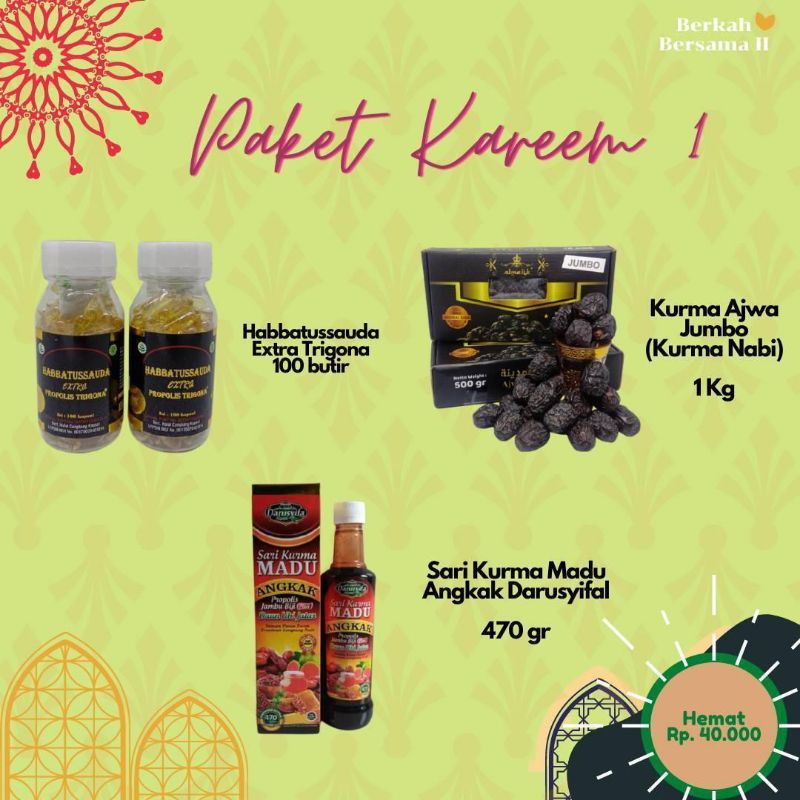 

PAKET KAREEM 1 BUNDLING KURMA AJWA