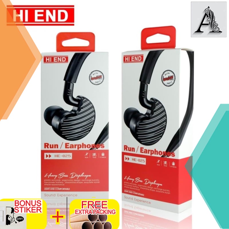 

Grosir EARPHONE WITH EARHOOK FOR SPORT HEAVY BASS HEADSET HANDSFREE HI END