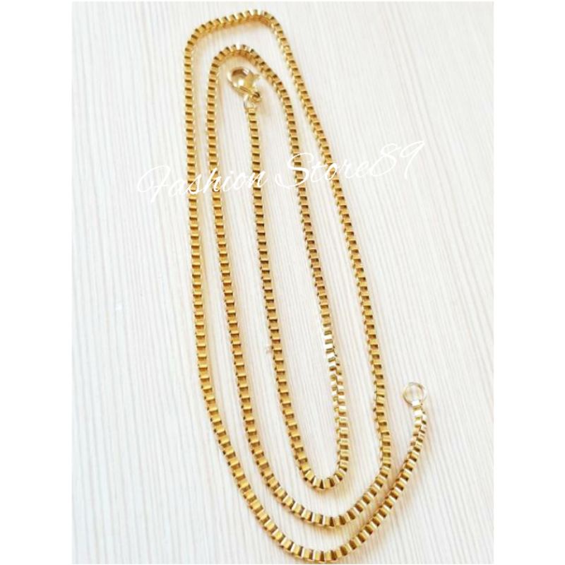 Kalung Titanium itali Silver Import Pria &amp; Wanita