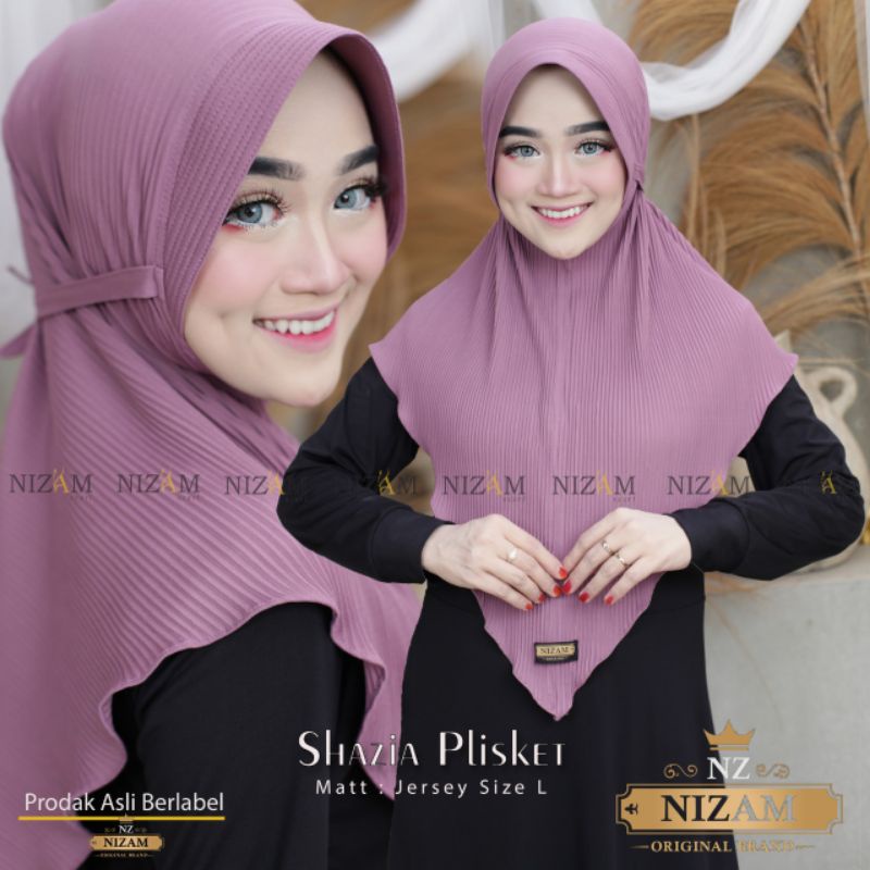 HIJAB BERGO SHAZIA PLISKET PAD ANTEM TALI ORI by Nizam Scarf 100% ori