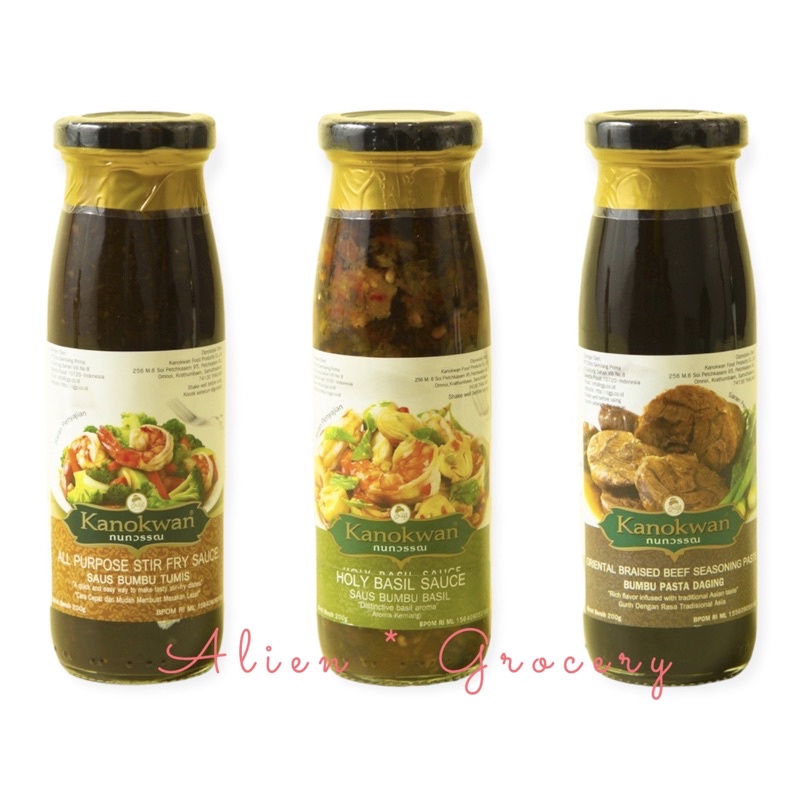 KANOKWAN Holy Basil Sauce Oriental Beef Paste All Purpose Stir Fry 200gr
