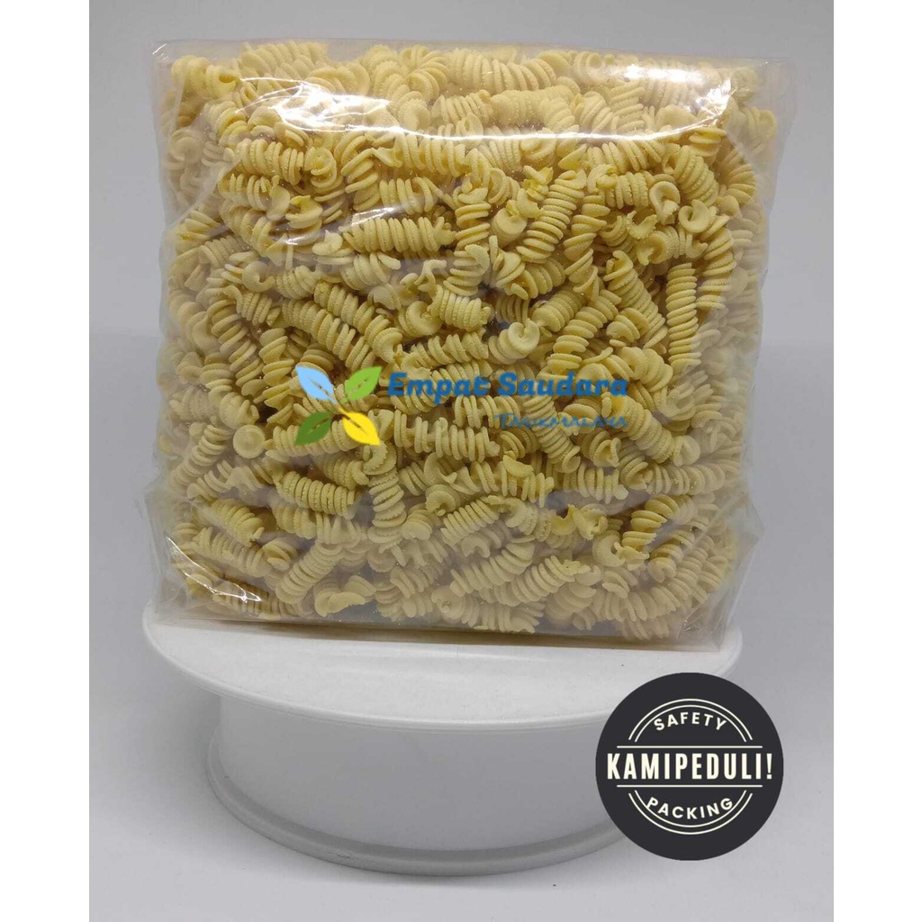 

MAKARONI BANTET SPIRAL KECIL KEMASAN 1 KG (MAKARONI KRIWIL)