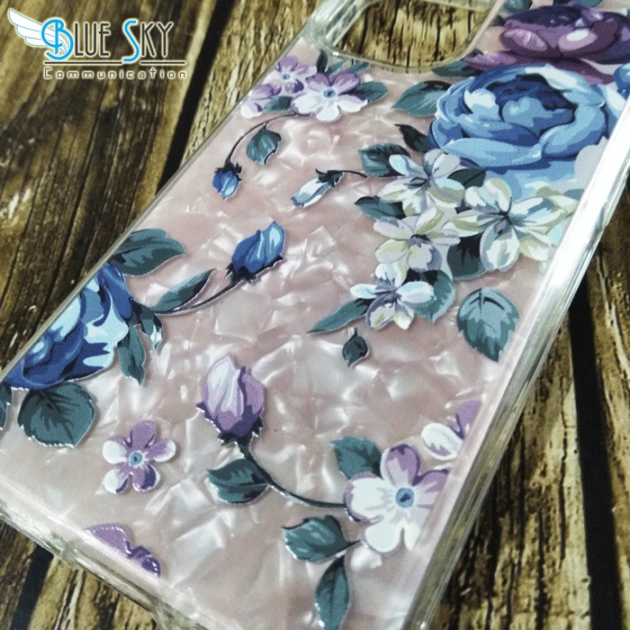 CASING PREMIUM SOFTCASE HARDCASE ANTICRACK FLOWER BLUE IPHONE 11 PRO