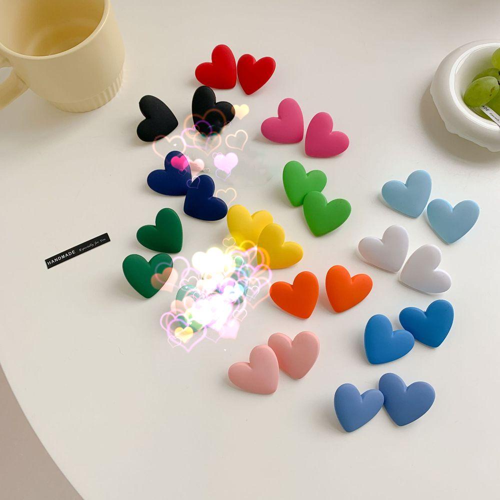 Wonder Heart Stud Earring Fashion Trendi Kreatif Temperamen Akrilik