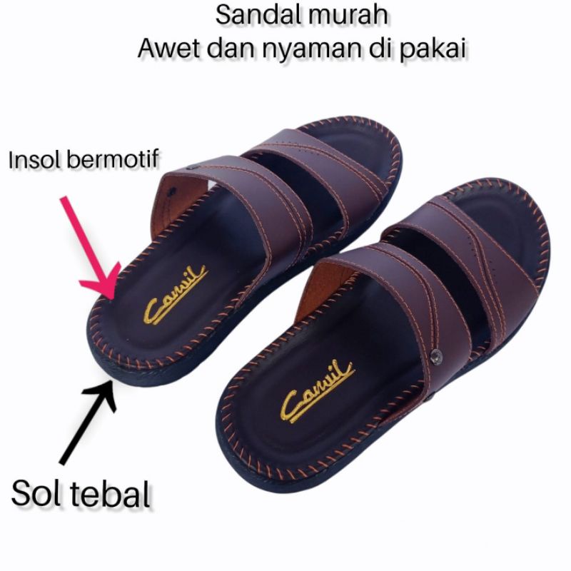 Sandal Kulit Pria Terlaris Sesuai Foto Sandal Selop Pria Sandal Pria Fashion Sandal Pria Contino(Cvl.S.02)