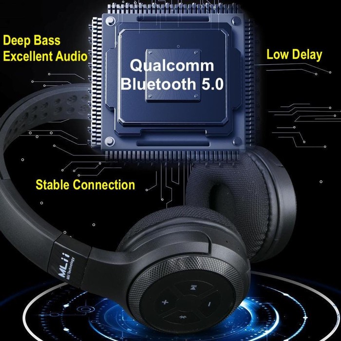 Qualcomm 5.0 MLii HiFi Extra Bass Bluetooth Headphone Wireless Headset